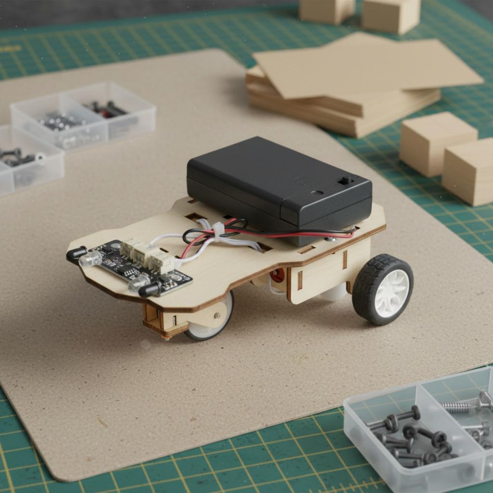 Science Robotics - Kit de Vehículo Inteligente de Madera,